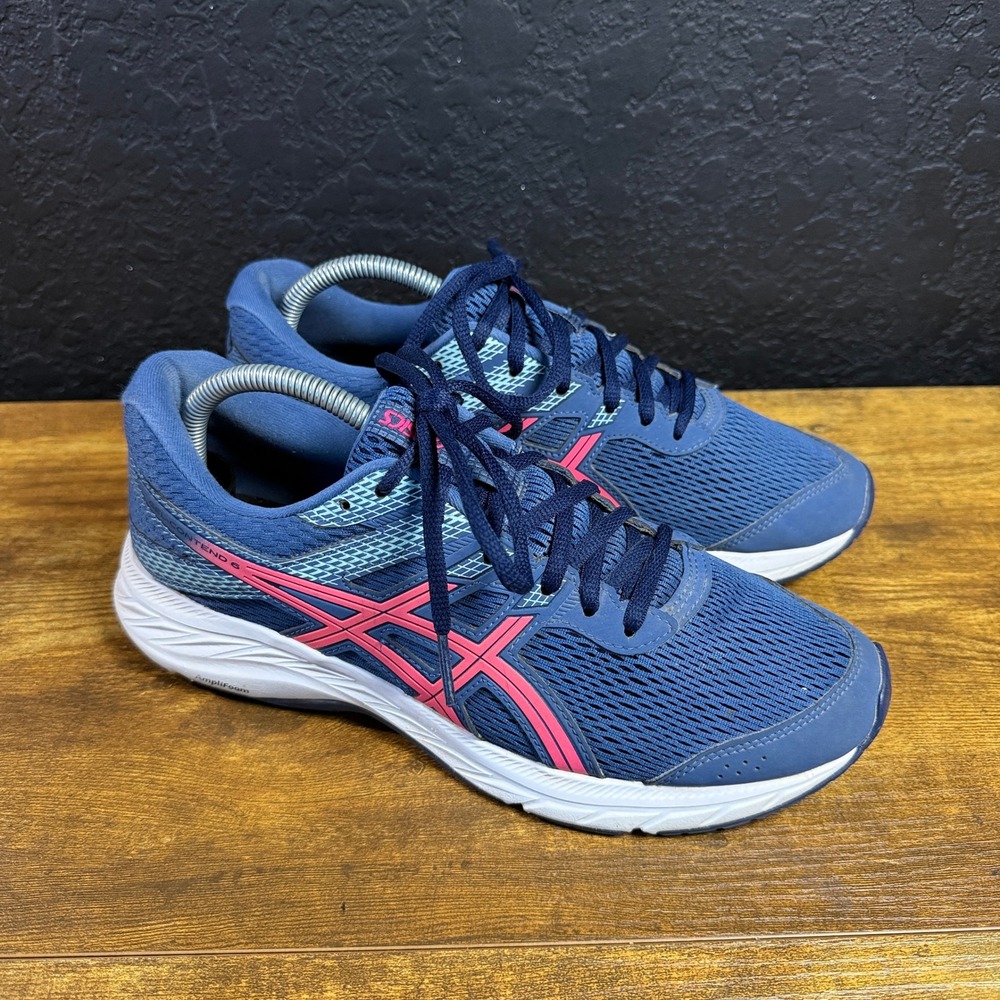 ASICS Gel-Contendo 6 1012A570 Blue Pink Mesh Running Shoes Womens 9.5
